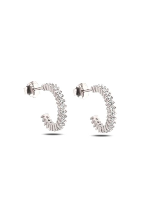Halka 14mm Klipsli Kadın 925 Ayar Gümüş Küpe - Görsel 2
