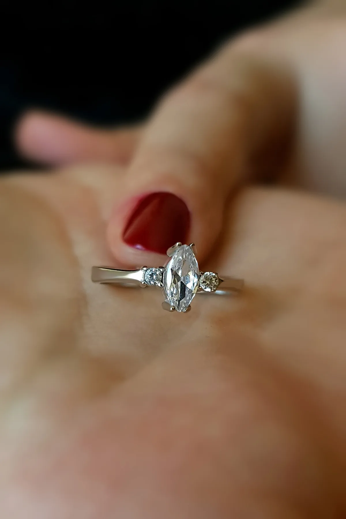 20210303-135643-jpg.jpg Kadın Oval Montür Kesim Baget Ayarlanabilir Gümüş Yüzük - Görsel 1