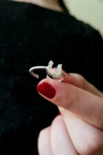 Gümüş Kadın Nal Tasarım Ayarlanabilir Yüzük