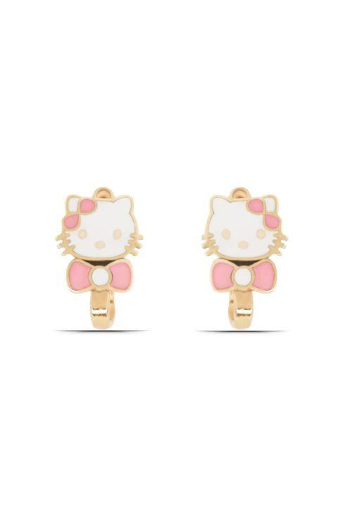 Kız Çocuk Hello Kitty Kedi Tasarım 925 Ayar Gümüş J Küpe - Görsel 2