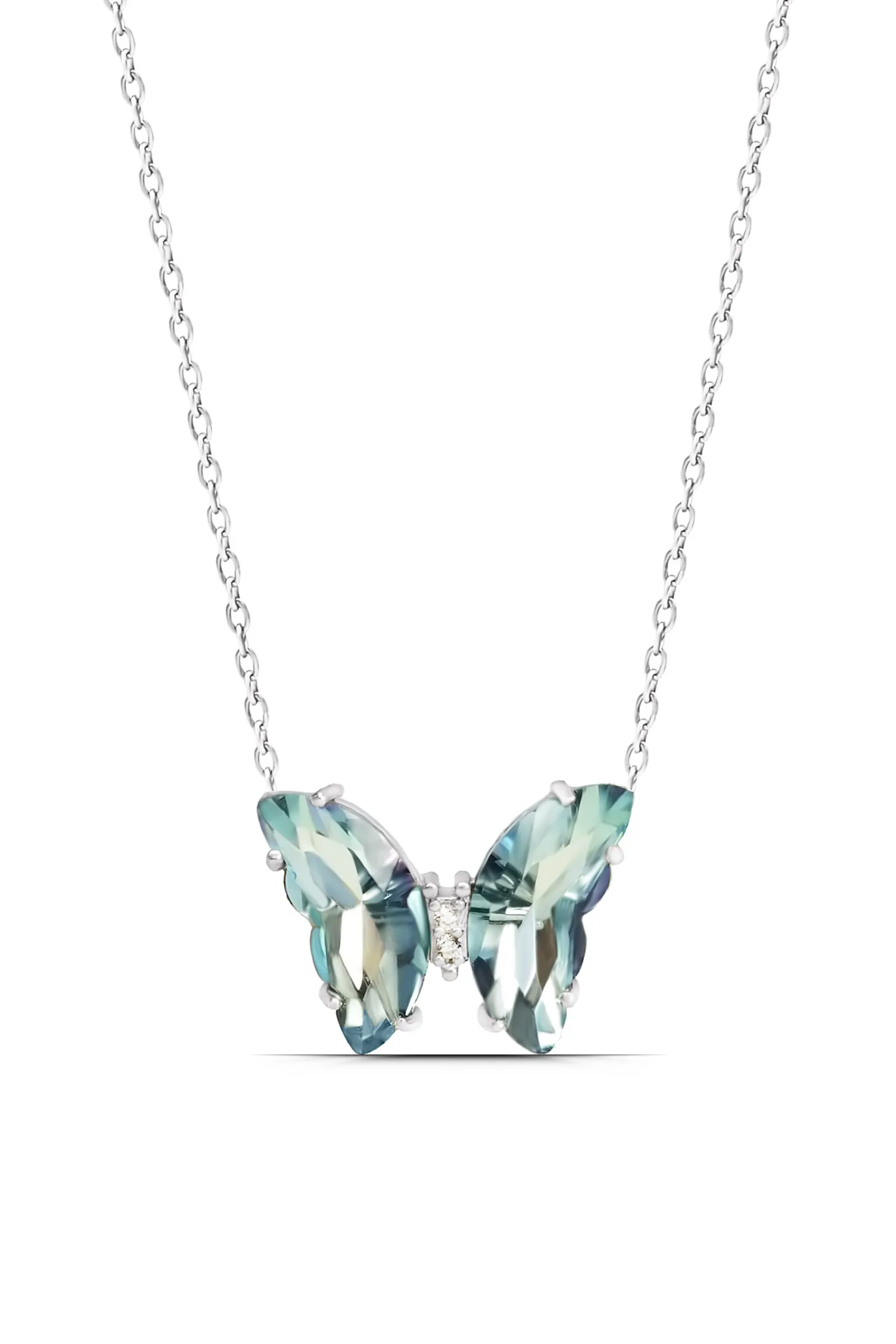 20210828-182905-jpg.jpg Kelebek Özel Beyaz Taş İşlemeli 925 ayar Kadın Kolye - Görsel 1