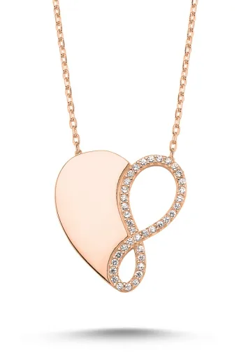 63326438_sonsuzluk-ve-kalp-kadin-gumus-kolye.jpg Sonsuzluk ve Kalp Kadın 925 Ayar Gümüş Kolye - Görsel 1