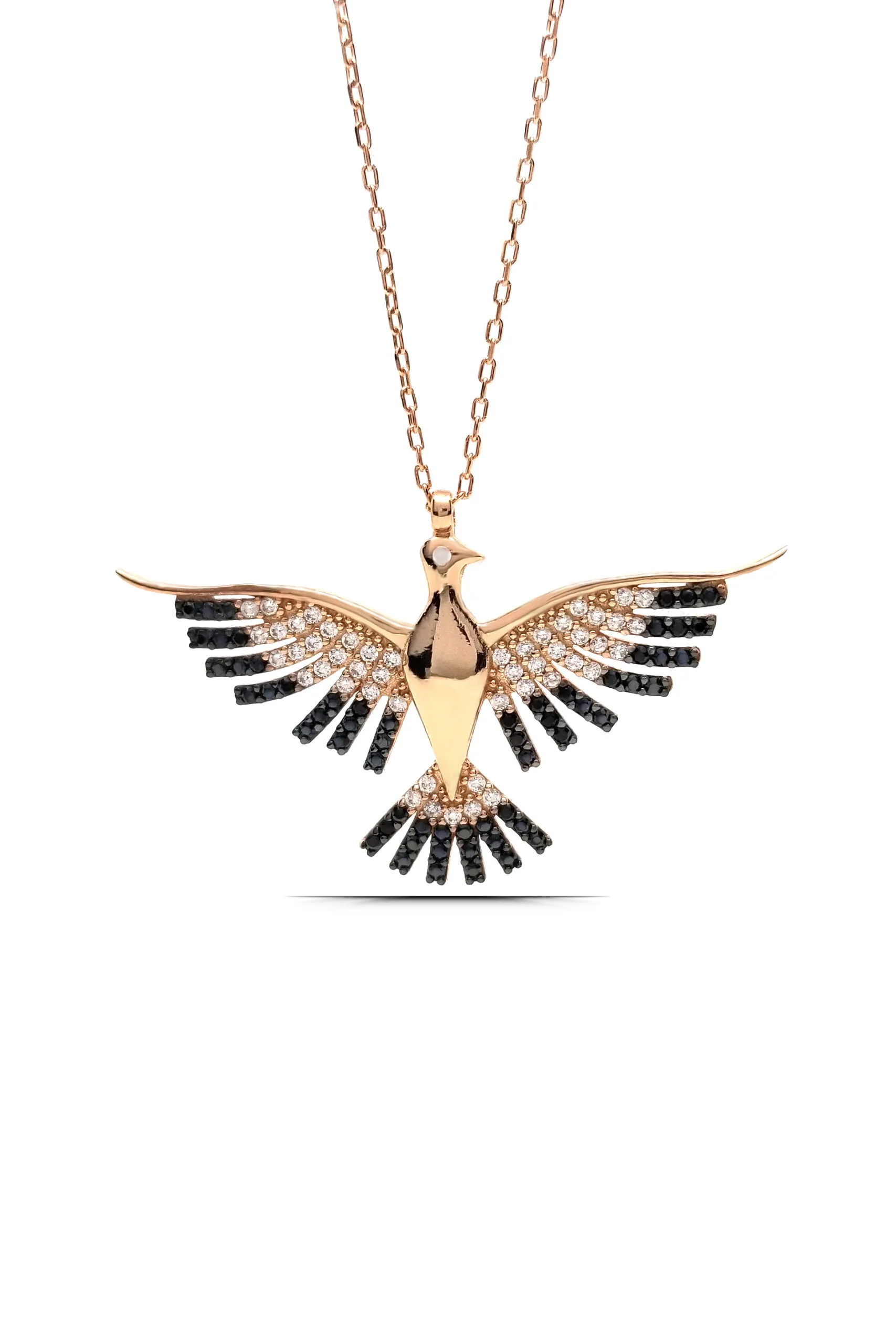 anka-kusu-kadin-gumus-kolye-1-jpg.jpg Kadın Kartal Tasarım 925 Ayar Gümüş Kolye - Görsel 1