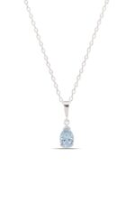 Beyaz Damla Özel Kesim Taşlı Minimal 925 Ayar Gümüş Kadın Kolye