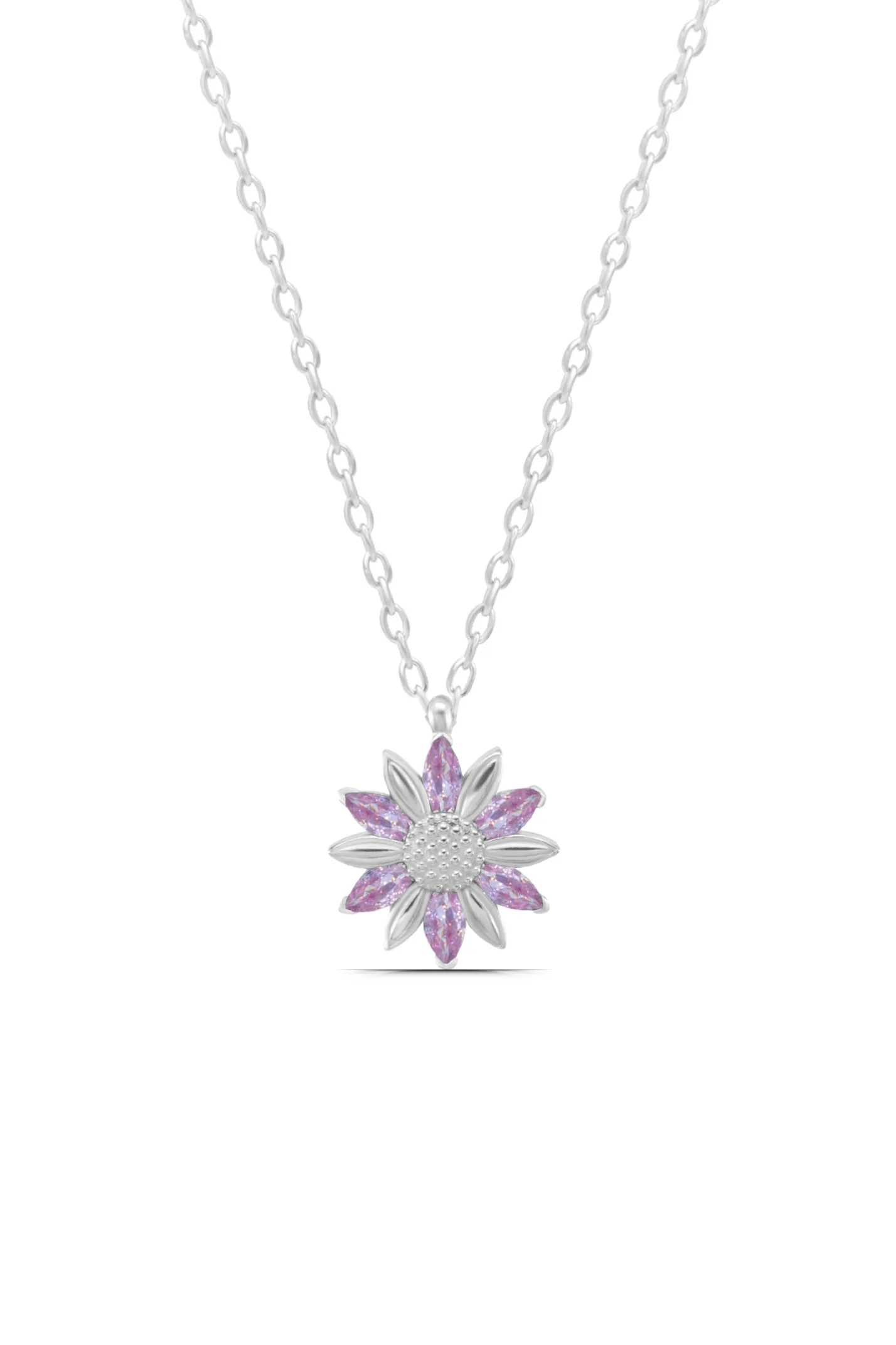 Maroon Rose Beauty Logo Design Branding Identity Beauty Fashion Çiçek Tasarım Pembe Taşlı 925 Ayar Gümüş Kadın Kolye - Görsel 1