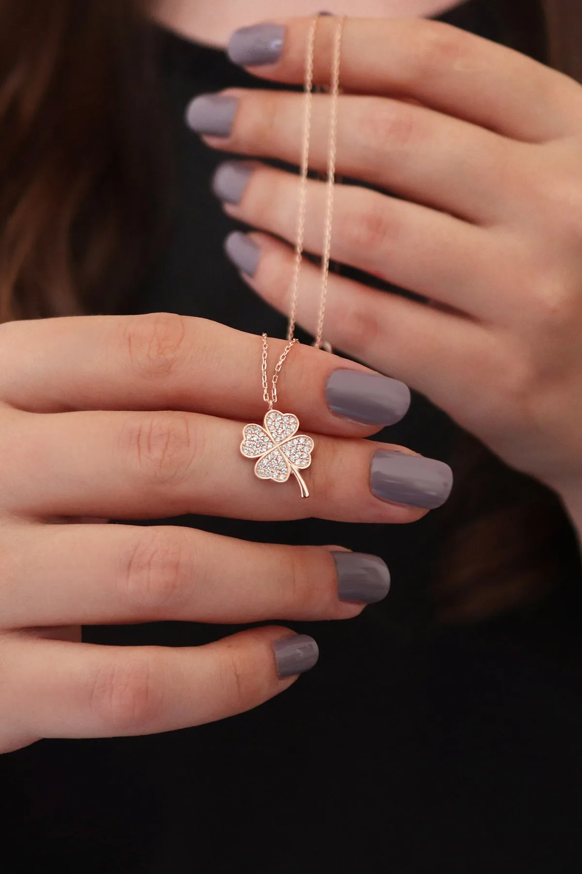 img-2076-jpg.jpg Kadın Yonca Model 925 Ayar Gümüş Kolye - Görsel 2