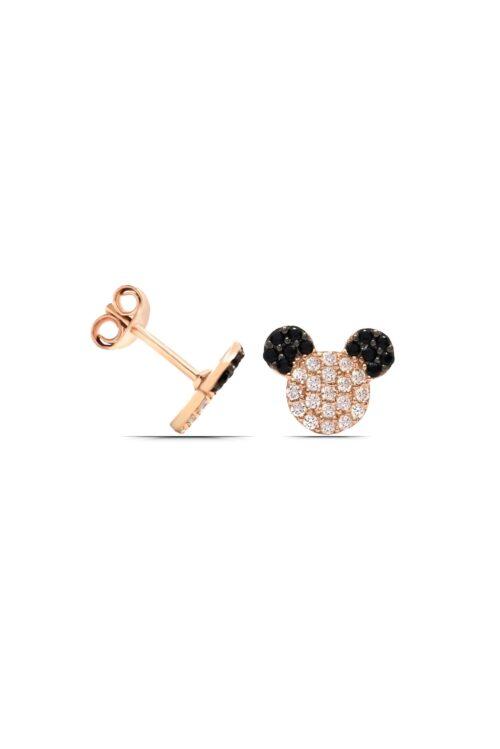 Kız Çocuk Mickey Mause 925 ayar Gümüş Küpe - Görsel 1