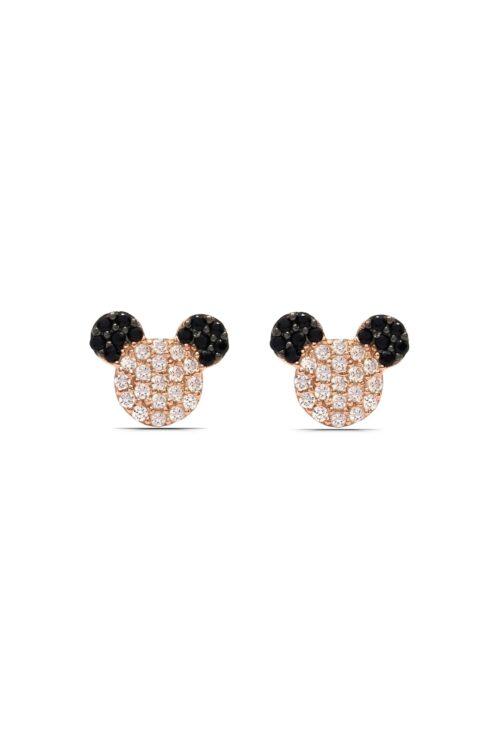 Kız Çocuk Mickey Mause 925 ayar Gümüş Küpe - Görsel 2