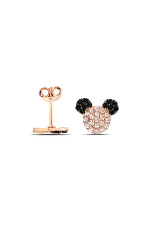 Kız Çocuk Mickey Mause 925 ayar Gümüş Küpe - Görsel 3