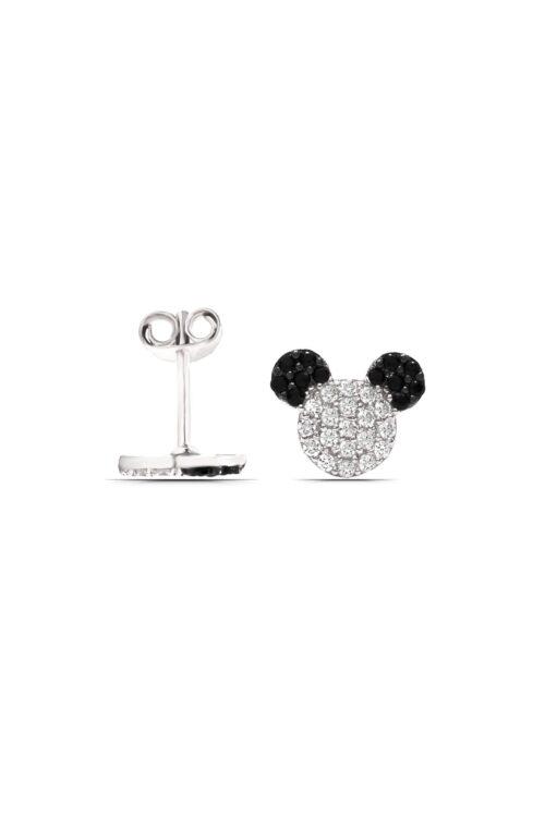 Kız Çocuk Mickey Mause 925 ayar Gümüş Küpe - Görsel 2
