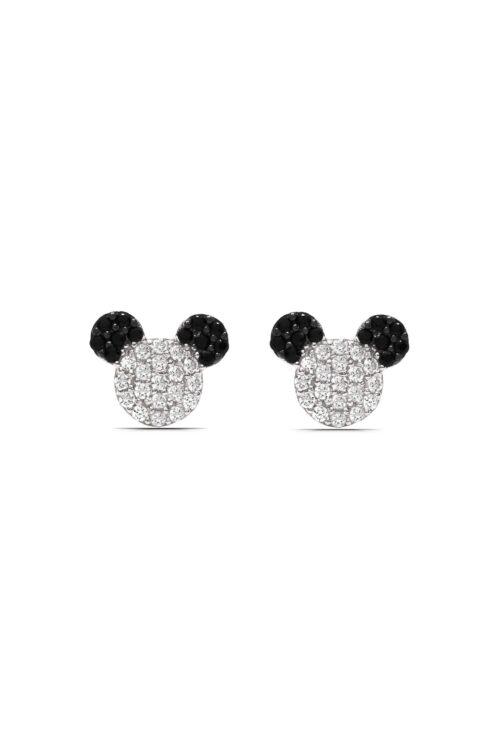 Kız Çocuk Mickey Mause 925 ayar Gümüş Küpe - Görsel 3