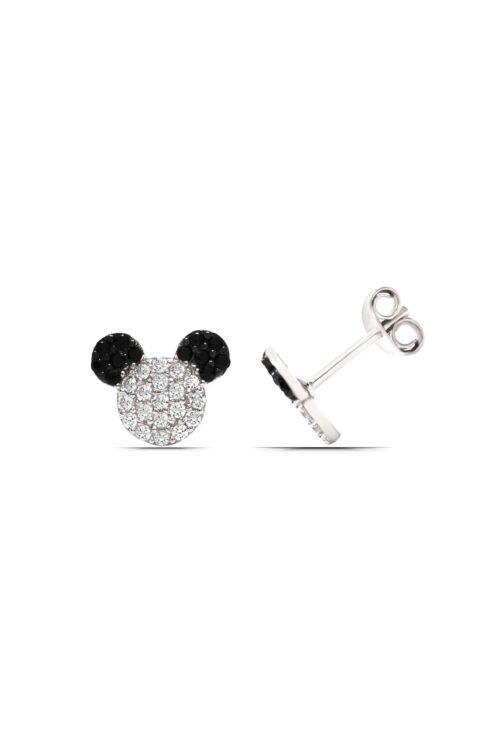 Kız Çocuk Mickey Mause 925 ayar Gümüş Küpe - Görsel 1