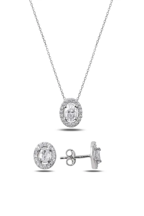 oval-tasarim-monturlu-kadin-gumus-set-jpg.jpg Zirkon Oval Tasarım 925 Ayar Gümüş Kadın Set - Görsel 1