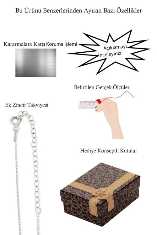 Kadın Kelebek Tasarım 925 Ayar Gümüş Kolye - Görsel 4