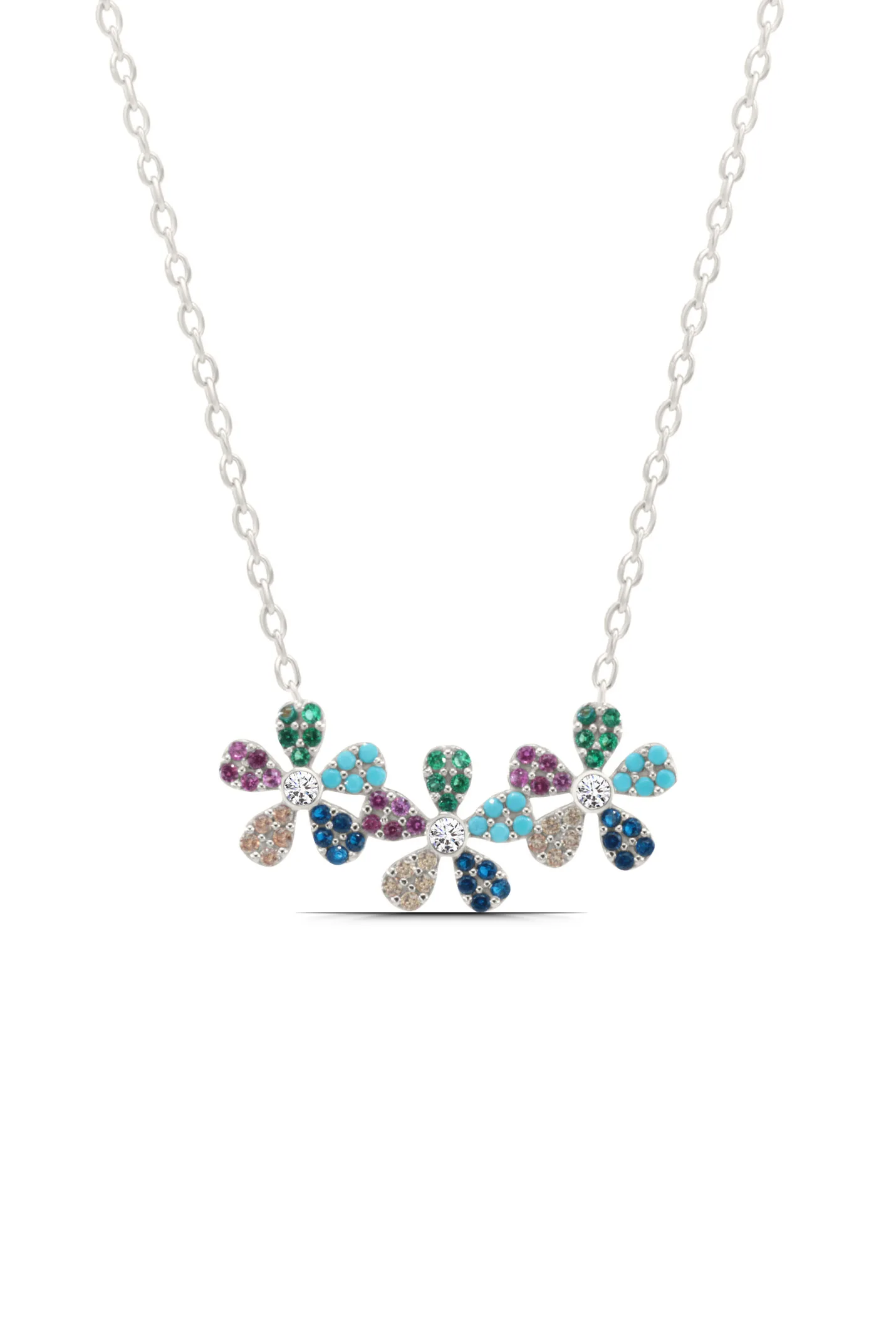 Maroon Rose Beauty Logo Design Branding Identity Beauty Fashion Renkli Papatya Tasarım 925 Ayar Gümüş Kadın Kolye - Görsel 1