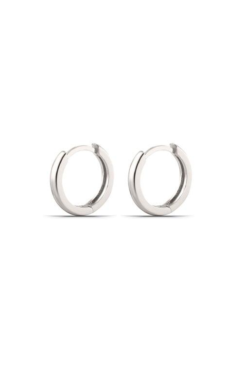 Taşsız Tamtur 10 mm Halka 925 Ayar Gümüş Unisex Küpe - Görsel 1