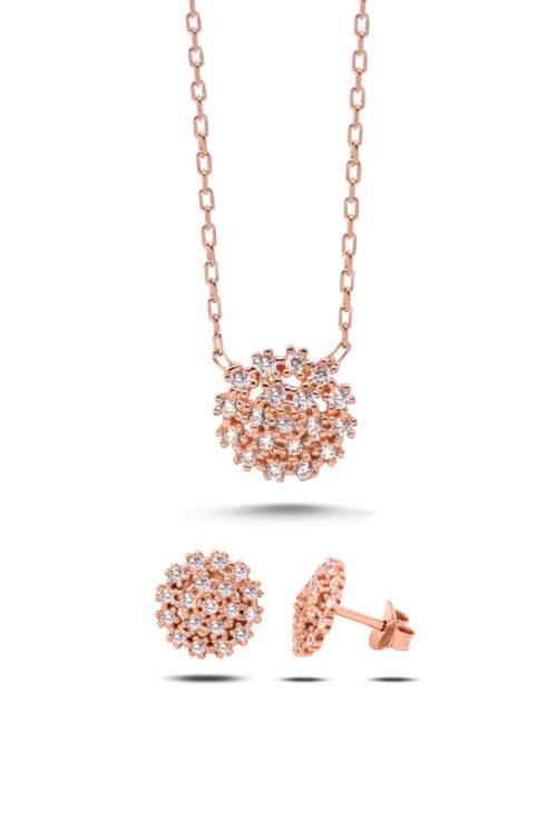 Çiçek Kadın 925 ayar Gümüş Minimal Set - Görsel 1