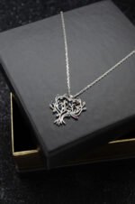 Hayat Ağacı Renkli Zirkon Taşlı 925 Ayar Gümüş Kadın Kolye - Görsel 2