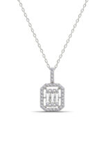 Kadın Baget Taşlı Tasarım Kadın 925 Ayar Gümüş Kolye - Görsel 2