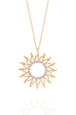 Güneş Tasarım 925 Ayar Gümüş Kadın Rose Renk Kolye - Görsel 3