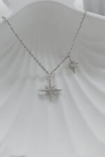 İkili Kuzey Yıldızı Tasarım 925 Ayar Gümüş Kadın Kolye - Görsel 2