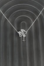 Sallantılı Yıldız Detaylı Çiçek 925 Ayar Gümüş Kadın Kolye - Görsel 2