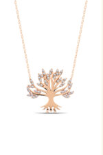 Yaşam Ağacı Beyaz Zirkon Taşlı 925 Ayar Gümüş Kadın Kolye - Görsel 3