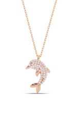 Kadın Yunus Balığı 925 Ayar Gümüş Kolye - Görsel 2