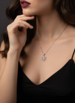 Kar Tanesi Minimal 925 Ayar Gümüş Kadın Kolye - Görsel 2