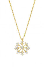 Kadın Kar Tanesi 925 Ayar Gümüş Kolye - Görsel 3