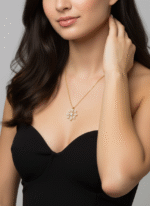 Kadın Kar Tanesi 925 Ayar Gümüş Kolye - Görsel 2