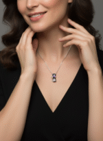 Kadın Mistik Topaz Taşlı Kedi 925 ayar Gümüş Kolye