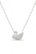 Kuğu Minimal Tasarım 925 Ayar Gümüş Kadın Kolye - Görsel 5