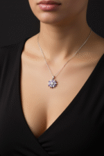 Lotus Çiçeği Ametist 925 Ayar Gümüş Kadın Minimal Kolye