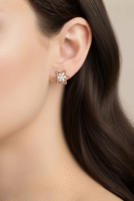 Kadın Çiçek tasarım 925 ayar Gümüş  Küpe