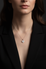 Kalp ve Anahtar Tasarım 925 Ayar Gümüş Kadın Kolye - Görsel 2