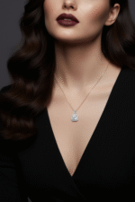 Kare Tasarımlı Pırlanta Kesim 925 Ayar Gümüş Kadın Kolye - Görsel 4