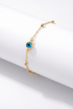 Koruyucu Mavi Nazar 925 Ayar Gümüş Kadın Ayarlanabilir Bileklik - Görsel 3