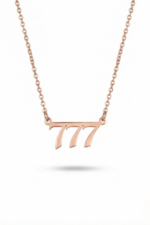 777 Yazılı 925 Ayar Gümüş Kadın Kolye - Görsel 3