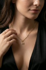 Bombe Harf Kişiye Özel Ataç Zincirli 925 Ayar Gümüş Kadın Kolye - Görsel 5