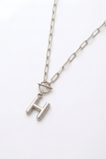 Bombe Harf Kişiye Özel Ataç Zincirli 925 Ayar Gümüş Kadın Kolye - Görsel 3