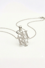 Dört Harfli Kişiye Özel 925 Ayar Gümüş Kadın Kolye - Görsel 6