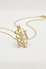 Dört Harfli Kişiye Özel 925 Ayar Gümüş Kadın Kolye - Görsel 5