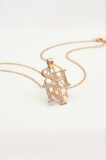 Dört Harfli Kişiye Özel 925 Ayar Gümüş Kadın Kolye - Görsel 4