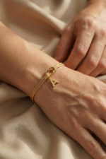 Harfli Kişiye Özel Düğüm Halat 925 Ayar Gümüş Kadın Bileklik - Görsel 9