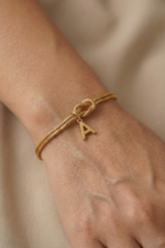 Harfli Kişiye Özel Düğüm Halat 925 Ayar Gümüş Kadın Bileklik - Görsel 8