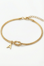 Harfli Kişiye Özel Düğüm Halat 925 Ayar Gümüş Kadın Bileklik