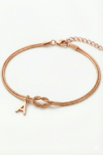 Harfli Kişiye Özel Düğüm Halat 925 Ayar Gümüş Kadın Bileklik - Görsel 3