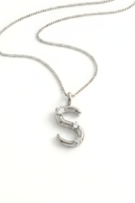 Harfli Zirkon Taşlı Kişiye Özel 925 Ayar Gümüş Kadın Kolye - Görsel 2