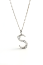 Harfli Zirkon Taşlı Kişiye Özel 925 Ayar Gümüş Kadın Kolye